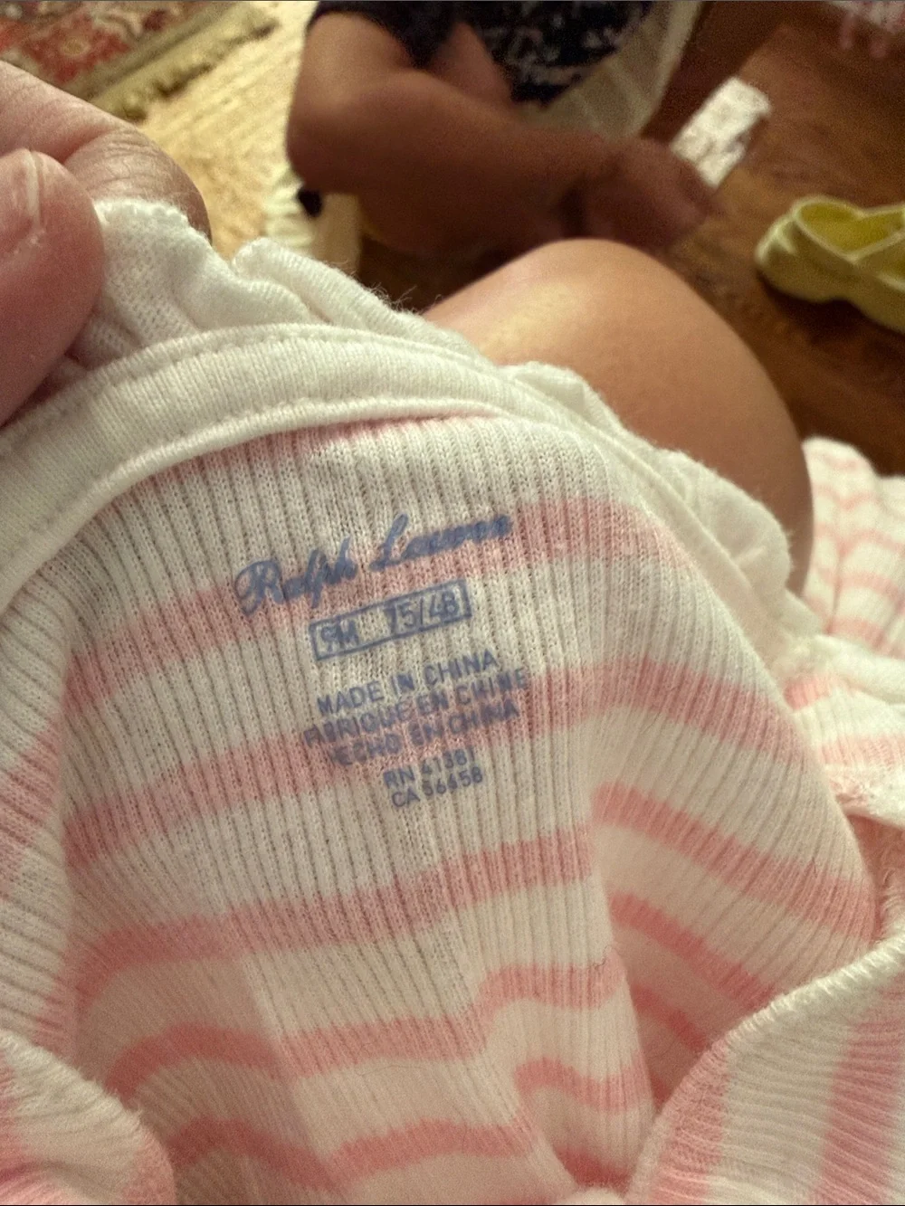 Ralph Lauren Pink & Cream Striped Ruffle-Trim One-Piece